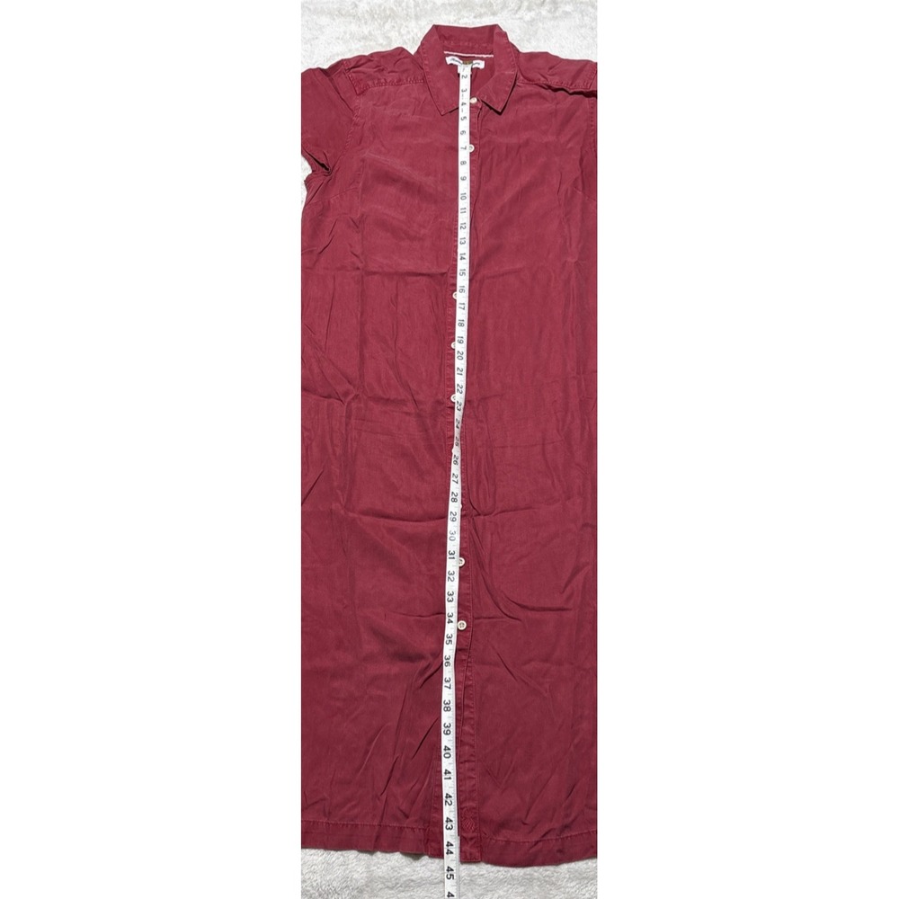 Tommy Bahama Maxi Shirt Dress Womens Medium Red Lyocell Cap Sleeve Button Front - Picture 7 of 9